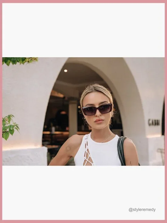 Trendy Rectangular Sunglasses Retro Chunky Angular Frame UV400 Protection - Picture 6 of 6